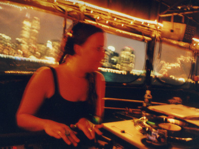 DJ Jeannie Hopper works the decks