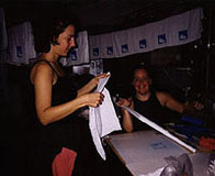 Queen Charlotte & Jeannie Hopper makin towels